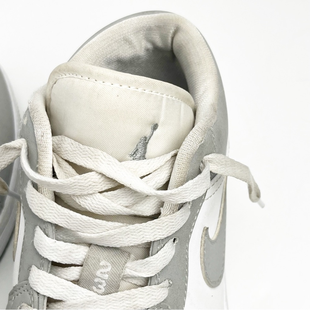 NIKE Jordan 1 Wolf Gray White Low Top Lace Up Sneakers #DC0774-105, Size 6.5 - Picture 14 of 15